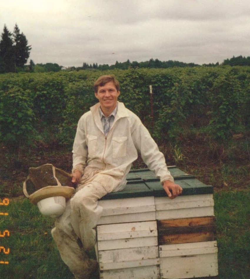 Leonid Zaytsev at the apiary in 1991
